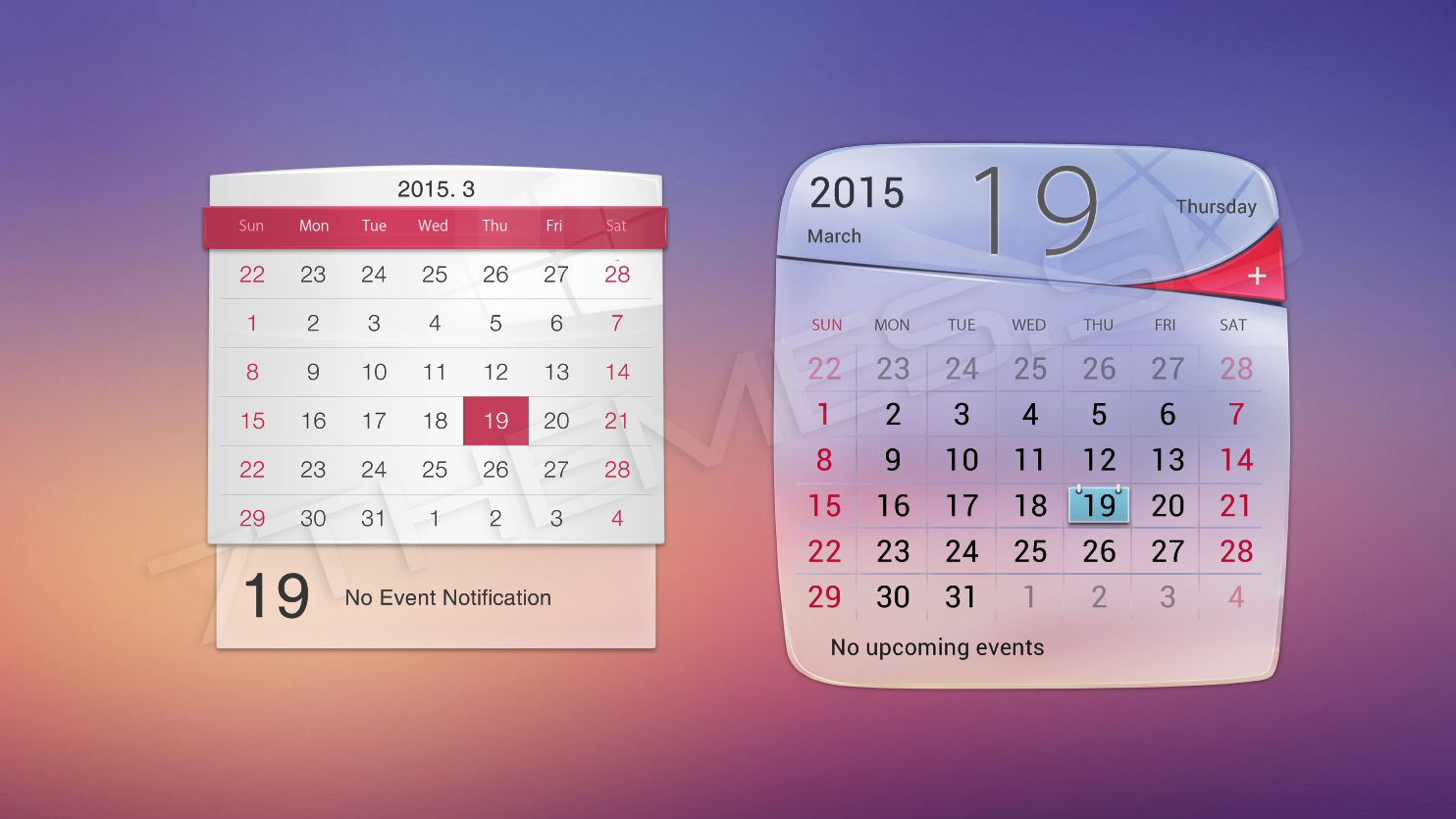 Виджет "Oppo Find 5 Calendar" для XWidget