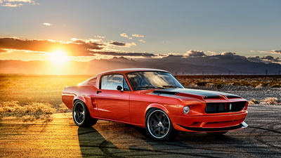 Ford, Mustang, мустанг, закат, 1968, солнце, форд