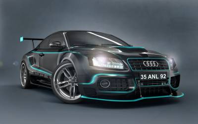 Audi с голубыми полосками
