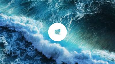 Windows Logo in Ocean