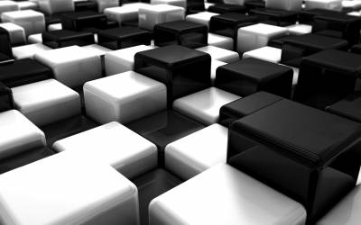 Abstract Black White Blocks