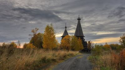 осень, Гимрека, церковь, Ленинградская область