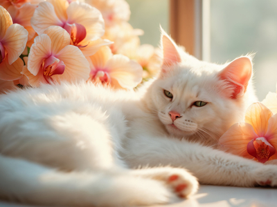 Белая кошка