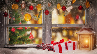 winter, decoration, Christmas, window, Рождество