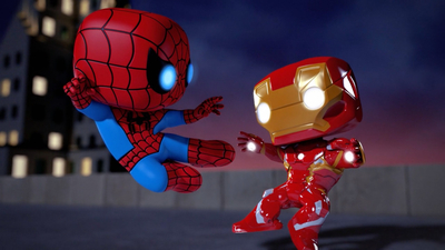 animated movie, mecha, Iron Man, Spiderman