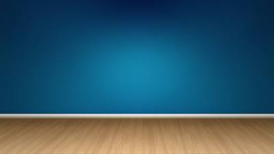 Blue wall and wood floor