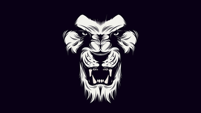 White, lion, black