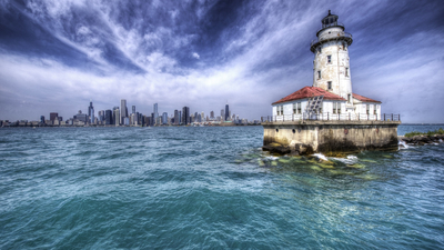 USA, Illinois, Chicago, Harbor Lighthouse