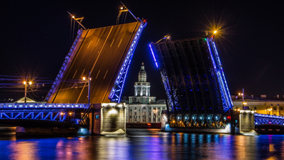 Санкт-Петербург, мост, Saint Petersburg, ночь